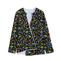 Psychedelic Mushroom Pattern Print Long Sleeve Short Coat