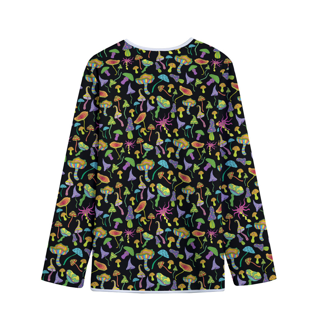 Psychedelic Mushroom Pattern Print Long Sleeve Short Coat