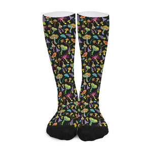 Psychedelic Mushroom Pattern Print Long Socks