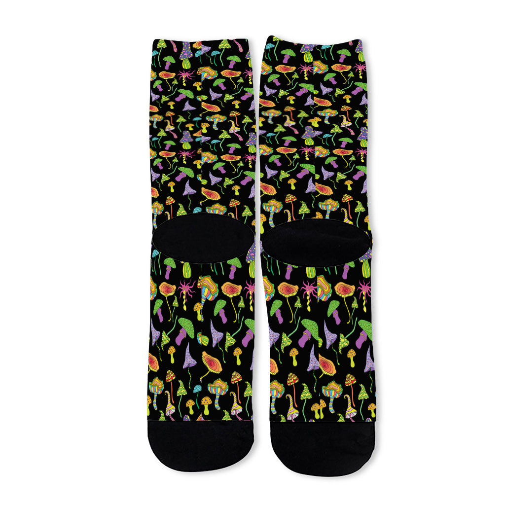 Psychedelic Mushroom Pattern Print Long Socks