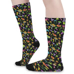 Psychedelic Mushroom Pattern Print Long Socks