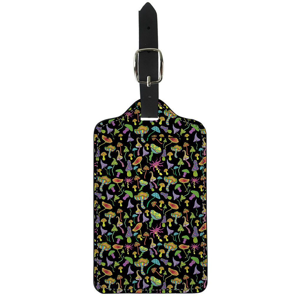 Psychedelic Mushroom Pattern Print Luggage Tag