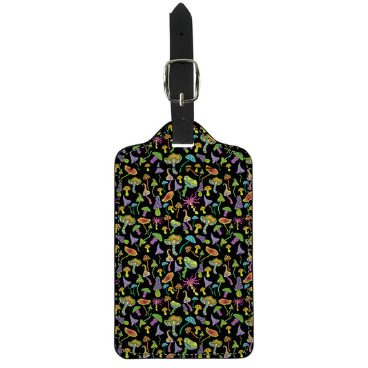 Psychedelic Mushroom Pattern Print Luggage Tag