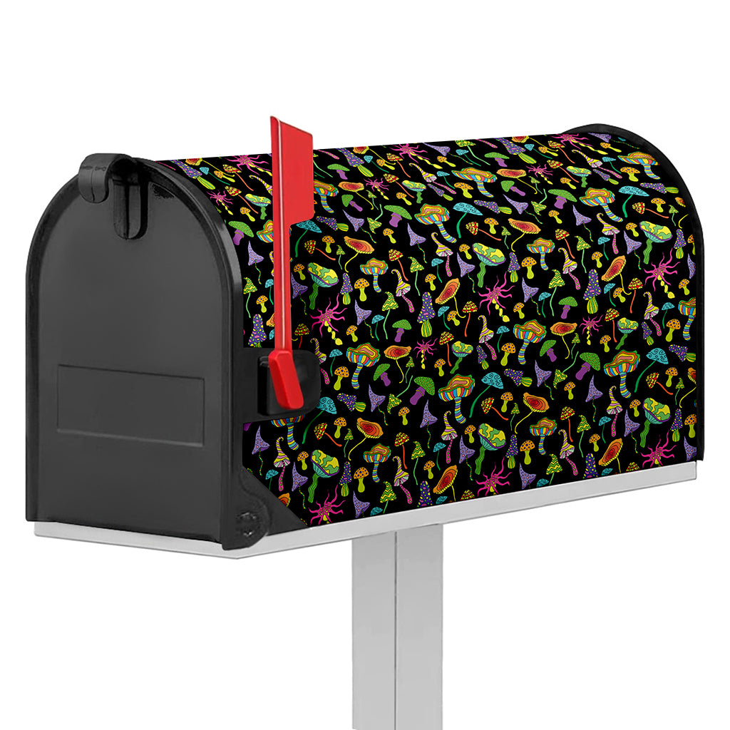 Psychedelic Mushroom Pattern Print Mailbox Cover