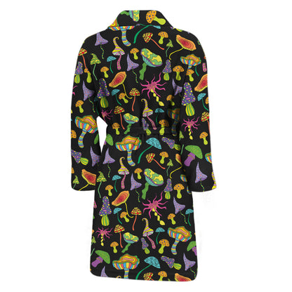 Psychedelic Mushroom Pattern Print Men's Bathrobe