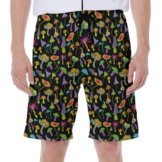 Psychedelic Mushroom Pattern Print Men's Beach Shorts