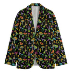 Psychedelic Mushroom Pattern Print Men's Blazer