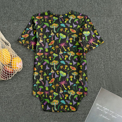 Psychedelic Mushroom Pattern Print Men's Bodysuit