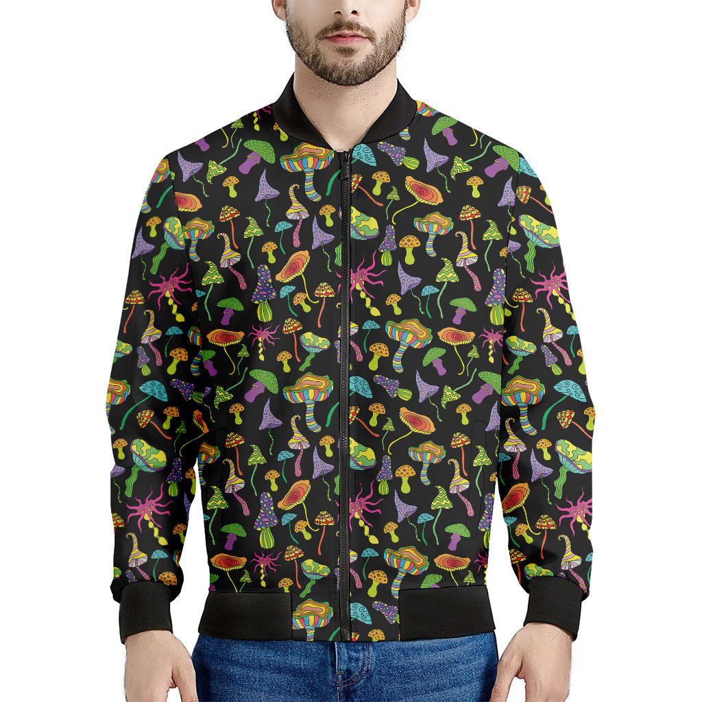 Psychedelic Mushroom Pattern Print Men's Bomber Jacket