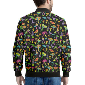 Psychedelic Mushroom Pattern Print Men's Bomber Jacket