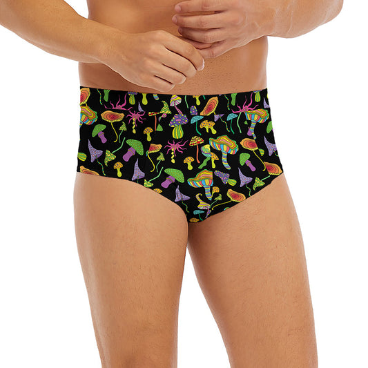 Psychedelic Mushroom Pattern Print Men's Briefs