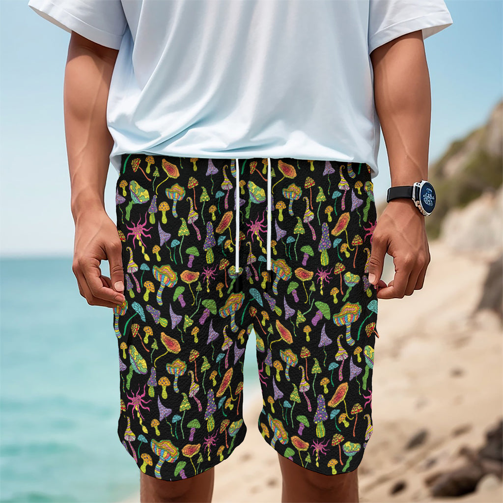 Psychedelic Mushroom Pattern Print Men's Cargo Shorts