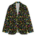Psychedelic Mushroom Pattern Print Men's Cotton Blazer