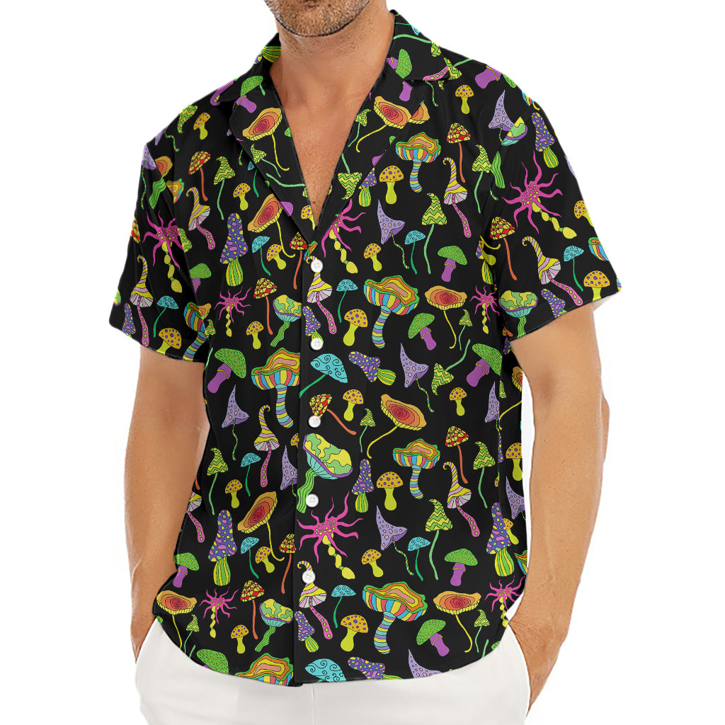 Psychedelic Mushroom Pattern Print Men's Deep V-Neck Shirt