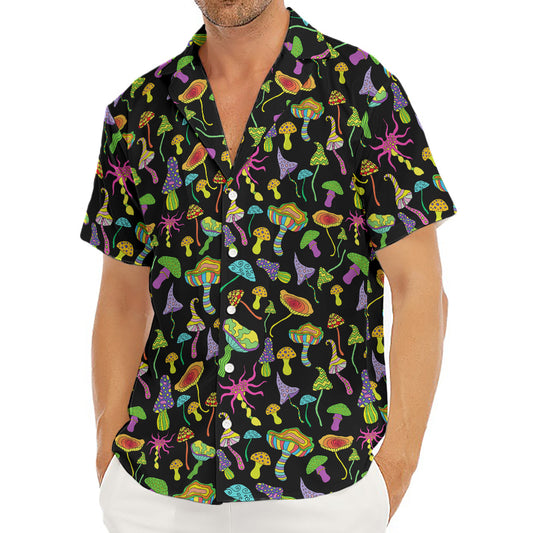Psychedelic Mushroom Pattern Print Men's Deep V-Neck Shirt