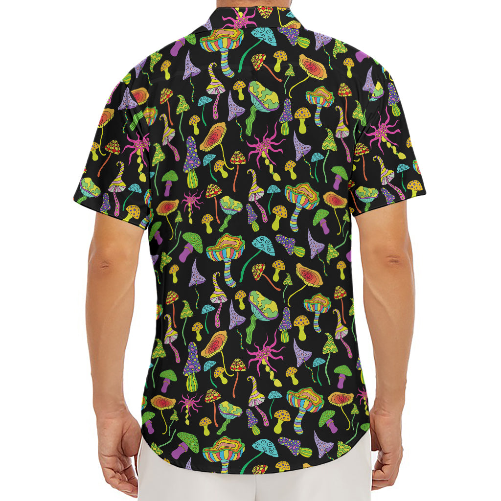 Psychedelic Mushroom Pattern Print Men's Deep V-Neck Shirt