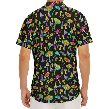 Psychedelic Mushroom Pattern Print Men's Deep V-Neck Shirt