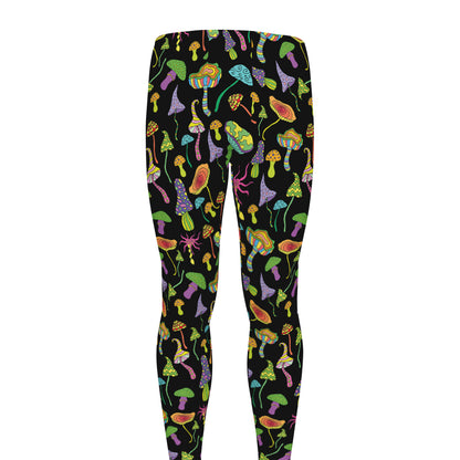 Psychedelic Mushroom Pattern Print Men's leggings
