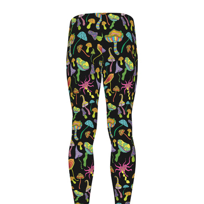 Psychedelic Mushroom Pattern Print Men's leggings