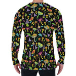 Psychedelic Mushroom Pattern Print Men's Long Sleeve T-Shirt