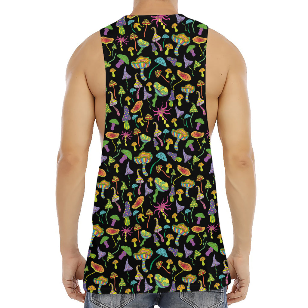 Psychedelic Mushroom Pattern Print Men's Muscle Tank Top