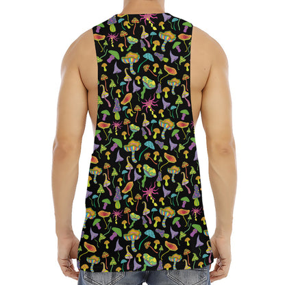 Psychedelic Mushroom Pattern Print Men's Muscle Tank Top