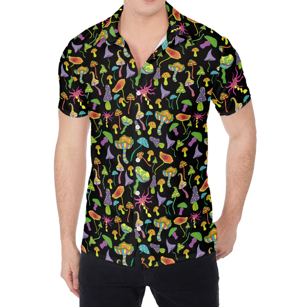 Psychedelic Mushroom Pattern Print Men's Shirt