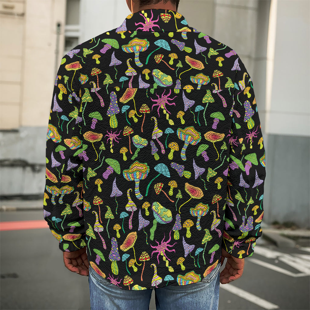 Psychedelic Mushroom Pattern Print Men's Shirt Jacket