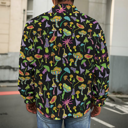 Psychedelic Mushroom Pattern Print Men's Shirt Jacket