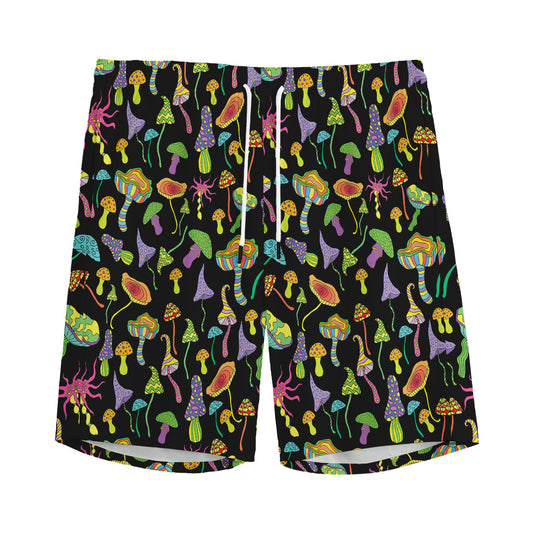 Psychedelic Mushroom Pattern Print Men's Sports Shorts