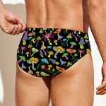 Psychedelic Mushroom Pattern Print Men's Swim Briefs