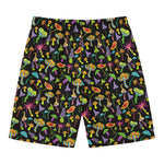 Psychedelic Mushroom Pattern Print Men's Swim Trunks