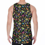 Psychedelic Mushroom Pattern Print Men's Velvet Tank Top