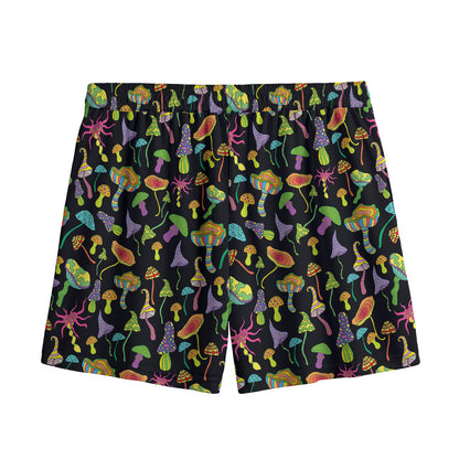 Psychedelic Mushroom Pattern Print Mesh Shorts