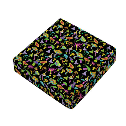 Psychedelic Mushroom Pattern Print Outdoor Seat Cushion Cover