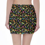 Psychedelic Mushroom Pattern Print Pencil Mini Skirt