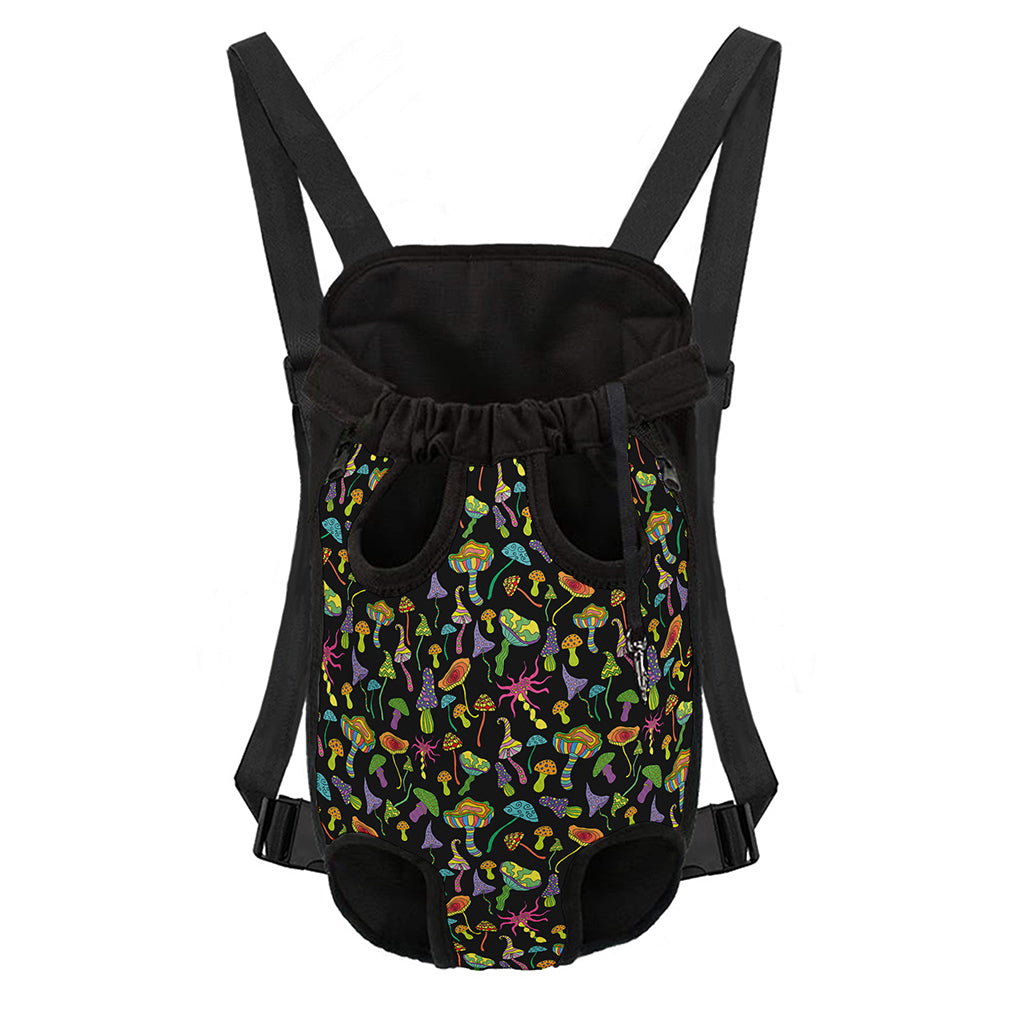 Psychedelic Mushroom Pattern Print Pet Carrier Backpack