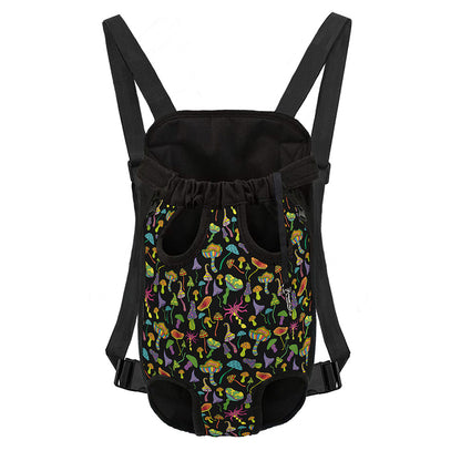 Psychedelic Mushroom Pattern Print Pet Carrier Backpack