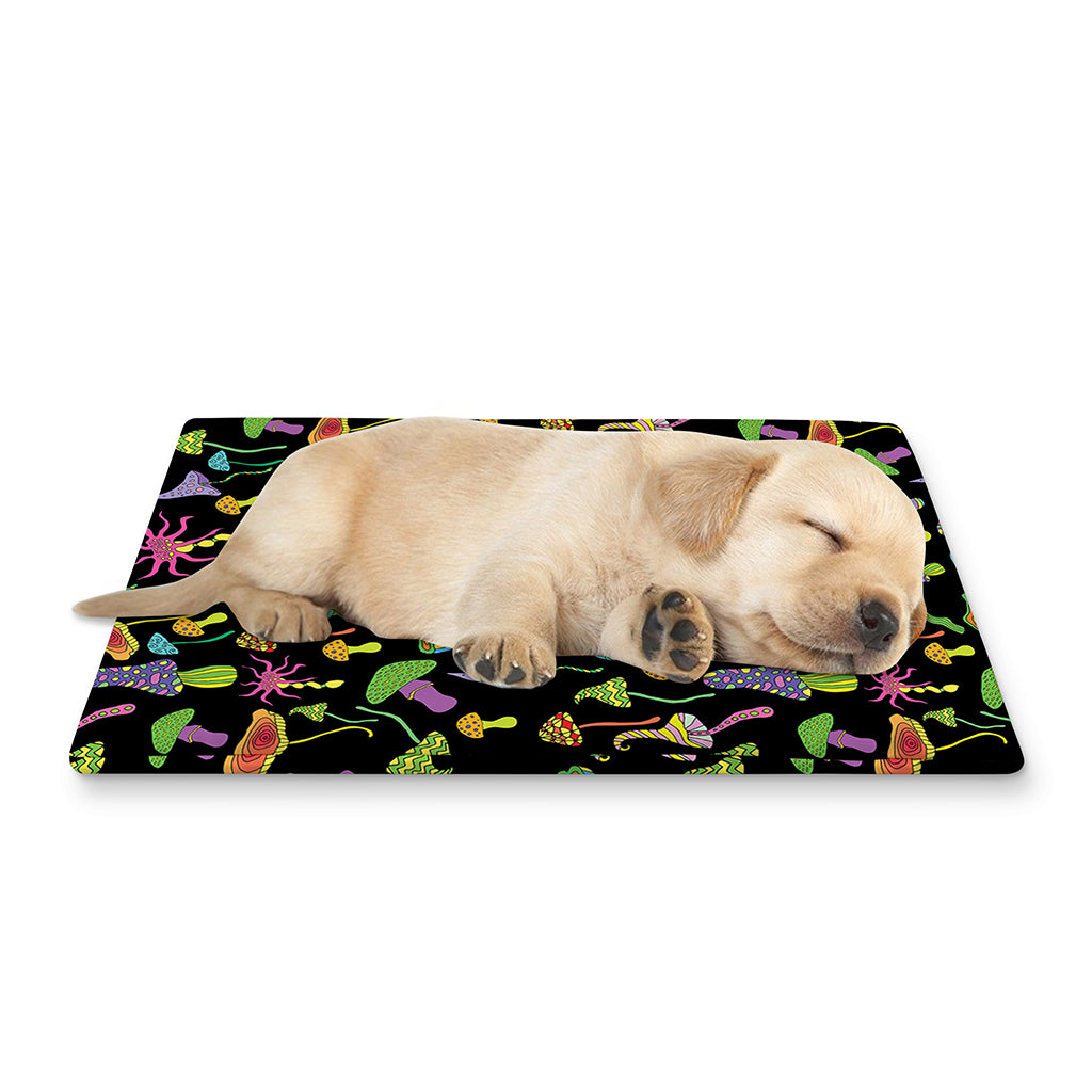 Psychedelic Mushroom Pattern Print Pet Cooling Mat Cover