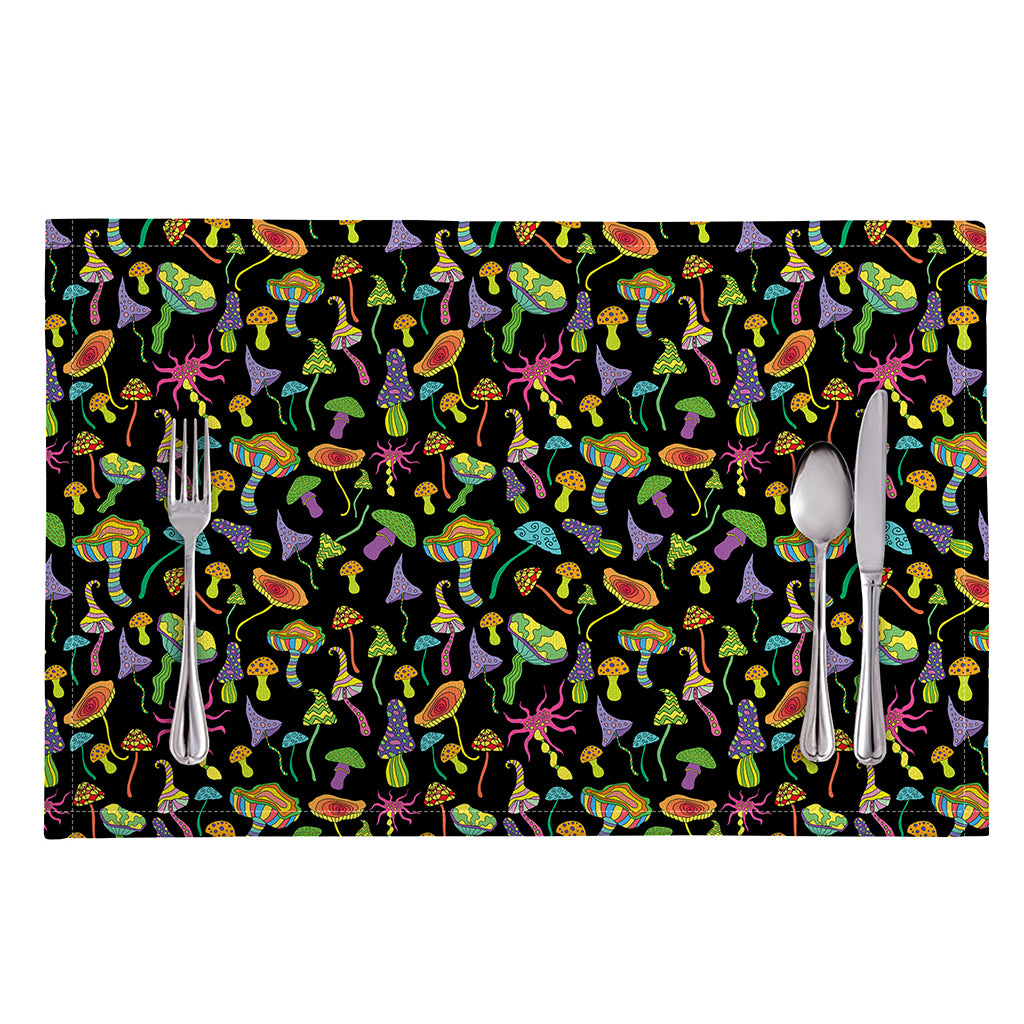 Psychedelic Mushroom Pattern Print Placemat