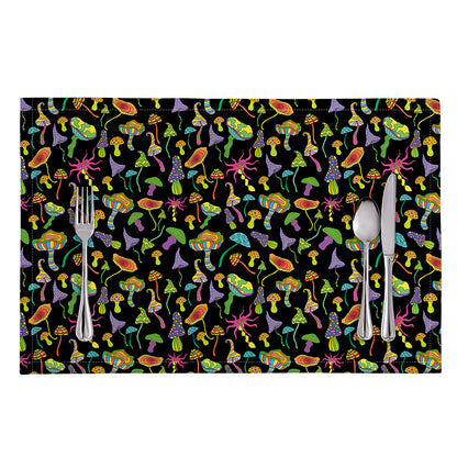 Psychedelic Mushroom Pattern Print Placemat