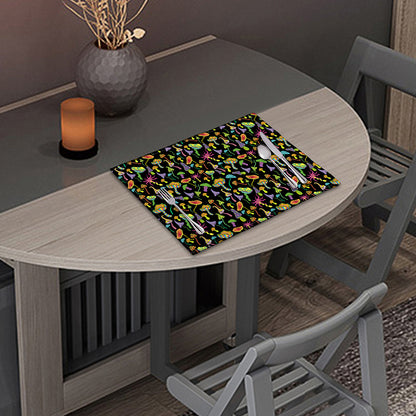 Psychedelic Mushroom Pattern Print Placemat
