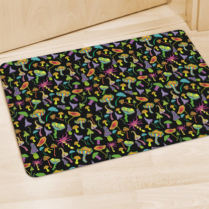 Psychedelic Mushroom Pattern Print Polyester Doormat
