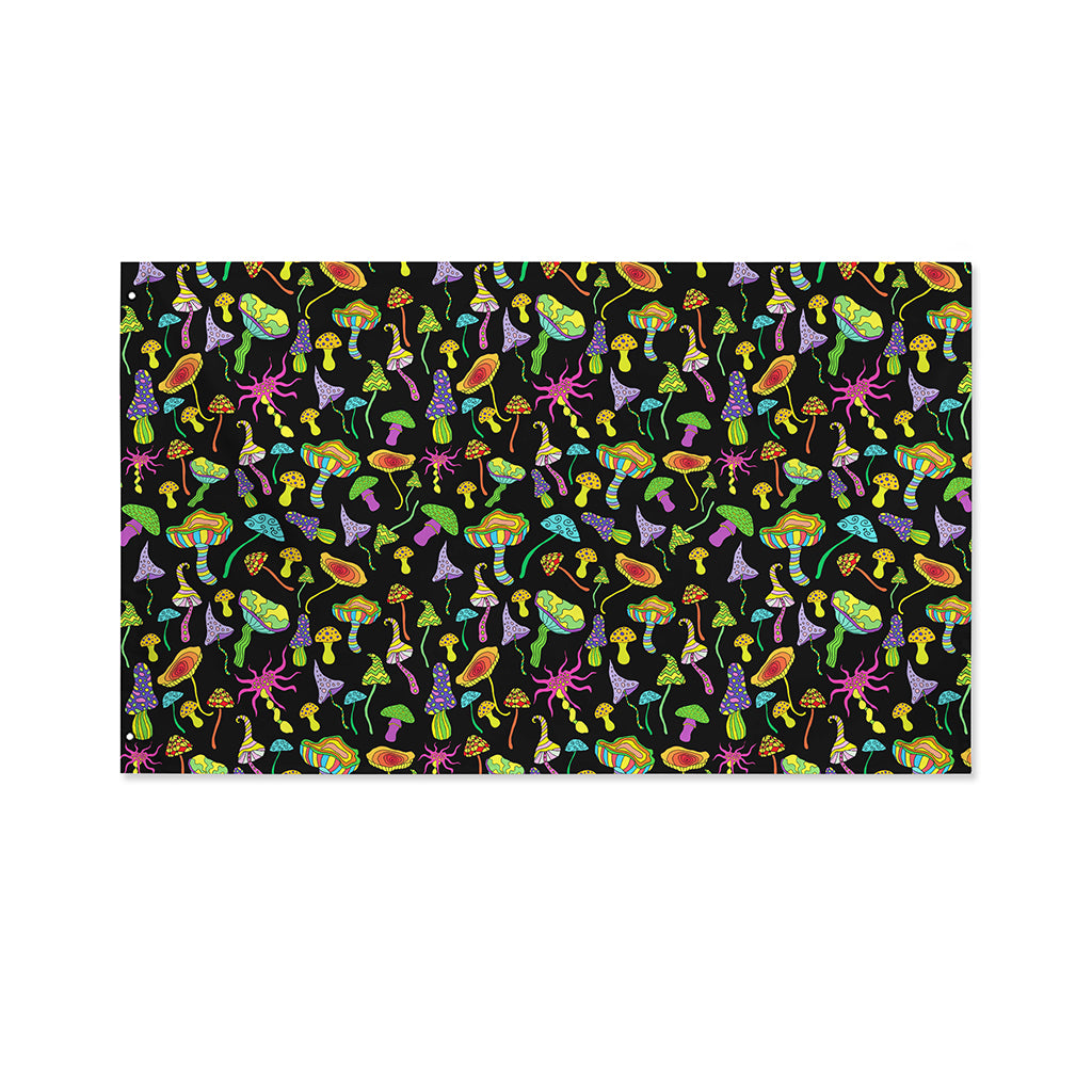 Psychedelic Mushroom Pattern Print Polyester Flag