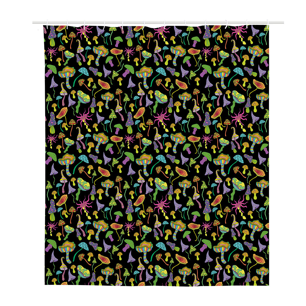 Psychedelic Mushroom Pattern Print Polyester Shower Curtain