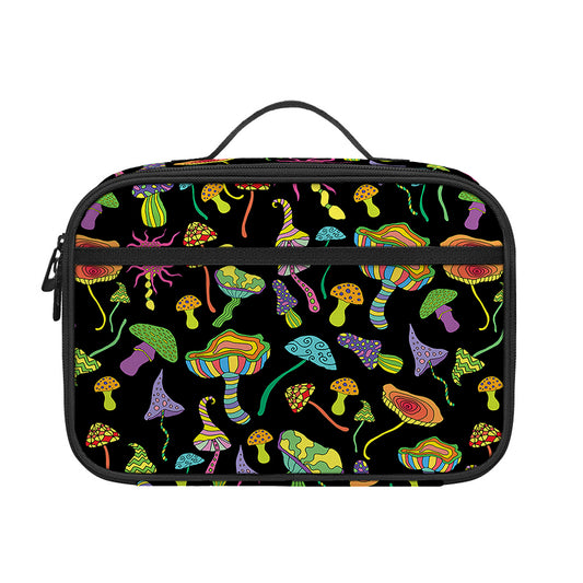Psychedelic Mushroom Pattern Print Portable Lunch Bag