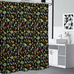 Psychedelic Mushroom Pattern Print Premium Shower Curtain