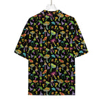 Psychedelic Mushroom Pattern Print Rayon Hawaiian Shirt