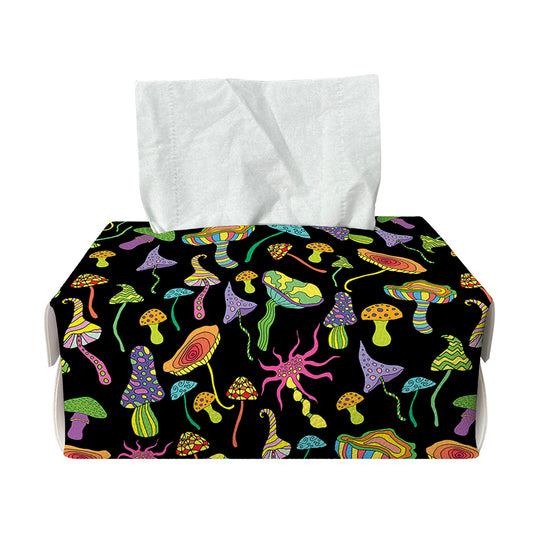 Psychedelic Mushroom Pattern Print Rectangle Tissue Box Cover