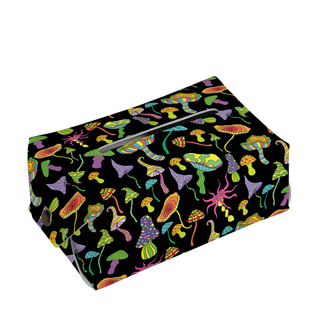 Psychedelic Mushroom Pattern Print Rectangle Tissue Box Cover